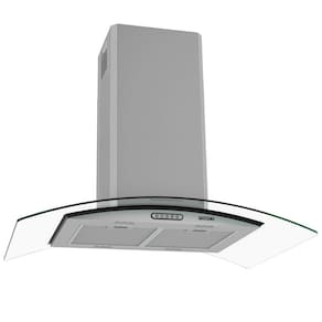 Coifa de Ilha Vidro Curvo Inox 4 e 6 Bocas 90cm - Fogatti
