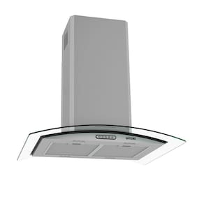 Coifa de Ilha Vidro Curvo Inox 4 e 6 Bocas 75cm - Fogatti