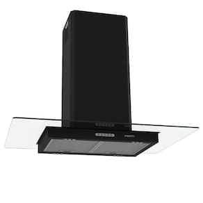 Coifa de Ilha Vidro Reto Black 4 e 5 Bocas 90cm - Fogatti