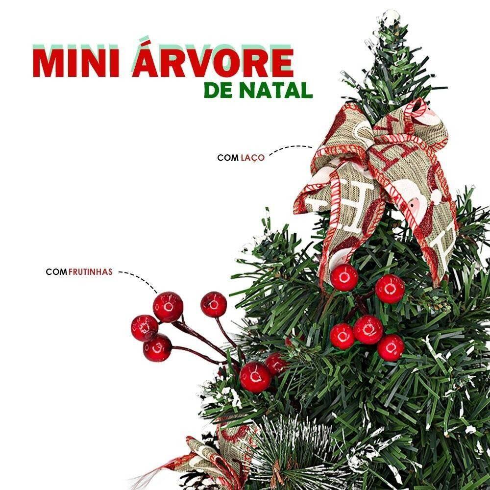 Mini Árvore Natal Pinheiro Verde Tradicional Decorada 26Cm