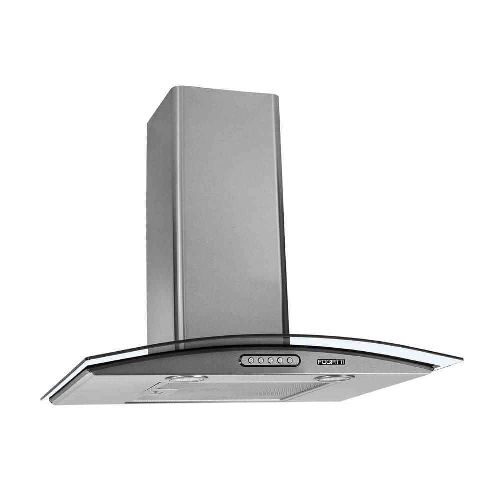 Coifa de Parede Vidro Curvo Clean Kromanox 4 e 5 Bocas 80cm - Fogatti