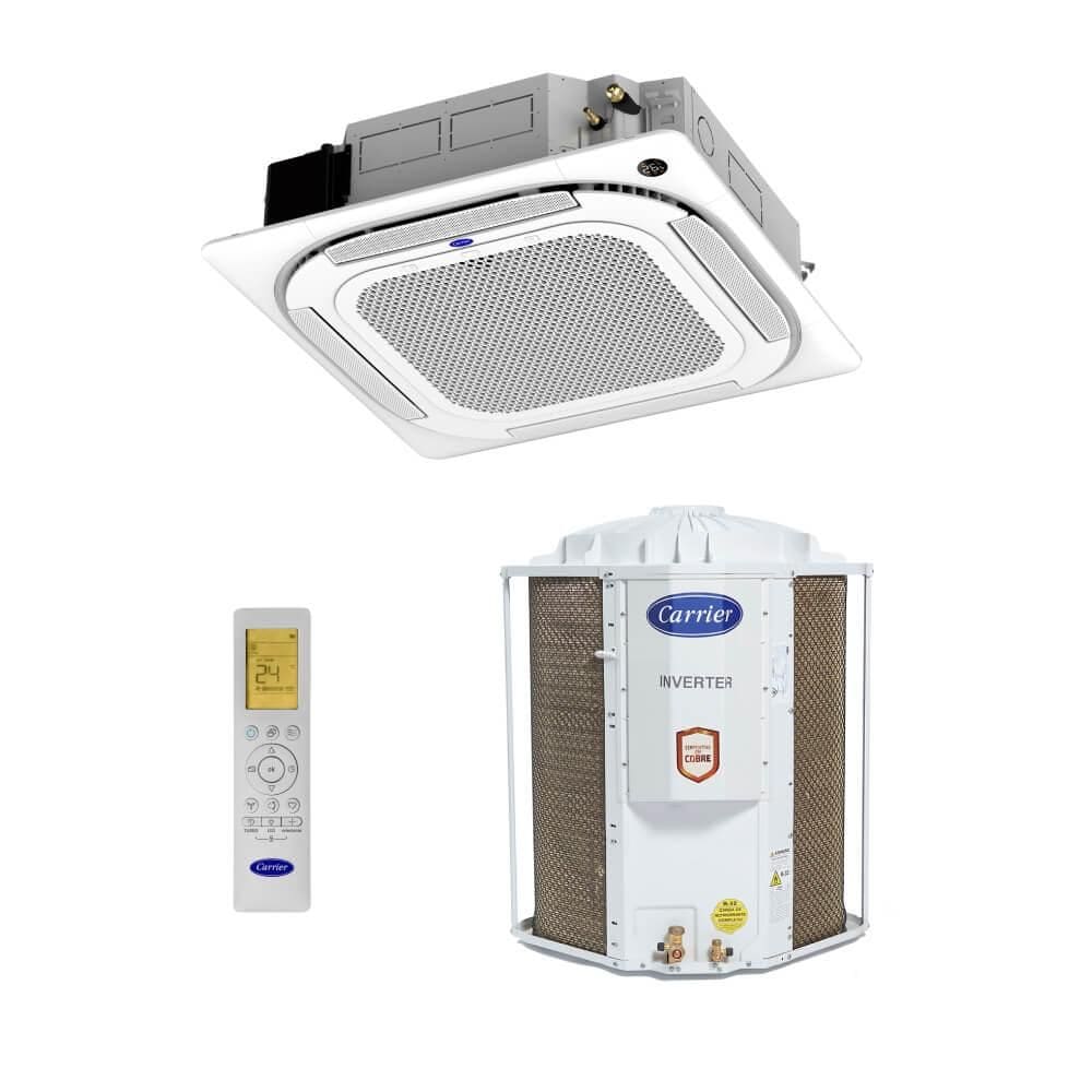 Ar Condicionado Split Cassete 4 Vias Inverter Carrier Connect 48000 BTUs Quente/Frio 38CQVE48515MC - 220V