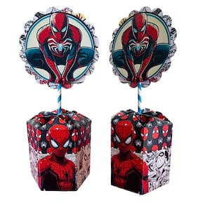 Kit 10 Centro de Mesa Personalizado Homem Aranha Decoração Para Festa