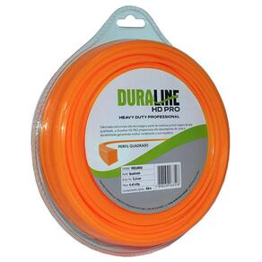 Fio de Nylon para Roçadeira Nordtech Duraline HD Pro, Perfil Quadrado 2,4mm, 80 Metros