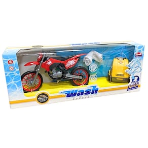 Wash Garage Moto Cross Com Máquina de Lavar e Kit de Limpeza