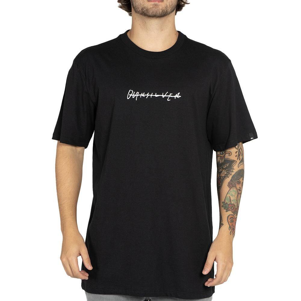 Camiseta Quiksilver Rushed Logo DNA WT25 Masculina Preto