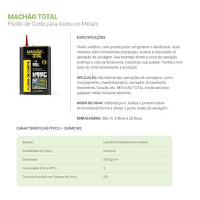 Fluído de Corte Óleo Lubrificante p/ Metal e Alumínio 500 ml