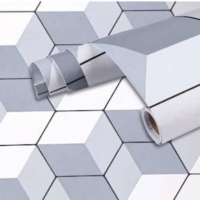 Papel De Parede Adesivo Geométrico Pvc 5 Metros X 45Cm