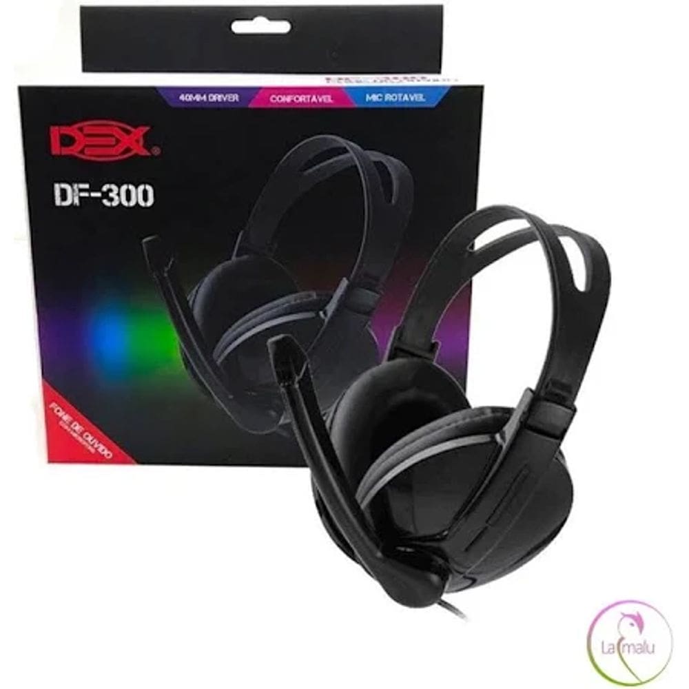 Fone com Microfone DEX DF-300 Cor Preto