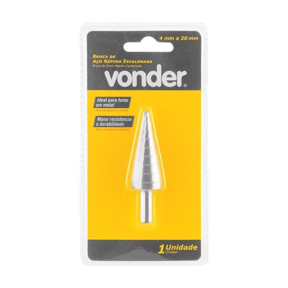 Broca De Aço Rápido Escalonada, 4 Mm A 20 Mm, Vonder