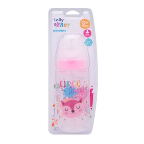 Mamadeira Lolly Nenny Bico de Silicone 3+ Meses Rosa 300ml