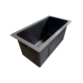Cuba Inox de Cozinha Embutir ou Sobrepor Gourmet 41x22 Preta