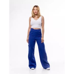 Calça Cargo Feminina Com Botão e Bolso Cl-0021