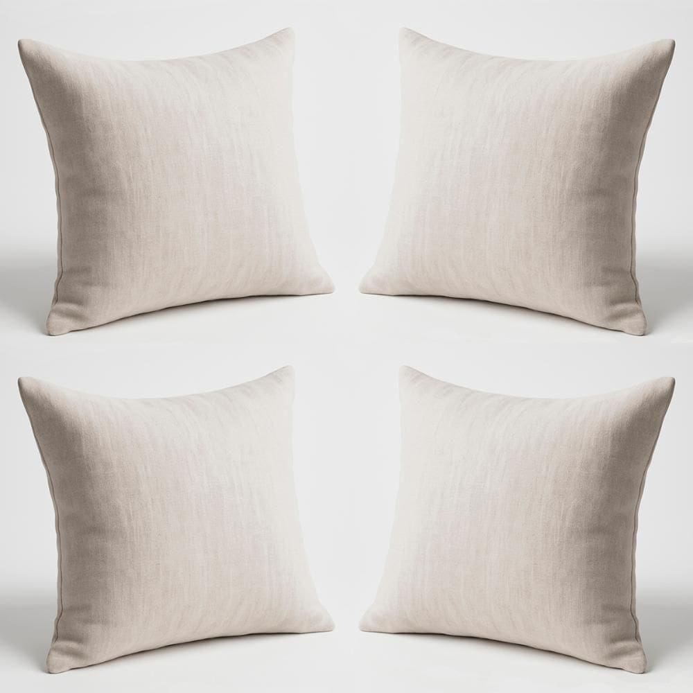 Kit 4 Almofada Decorativa 42cm Em Suede Fofinha Lisa para Sofá Bege