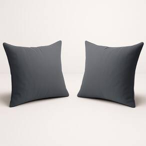 Kit 2 Almofada Decorativa 42cm Em Suede Fofinha Lisa para Sofá Cinza