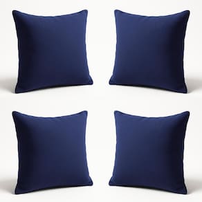 Kit 4 Almofada Decorativa 42cm Em Suede Fofinha Lisa para Sofá Azul Marinho