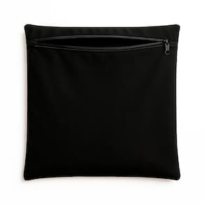 Capa De Almofada Decorativa 42cm Em Suede Lisa para Sofá Preto