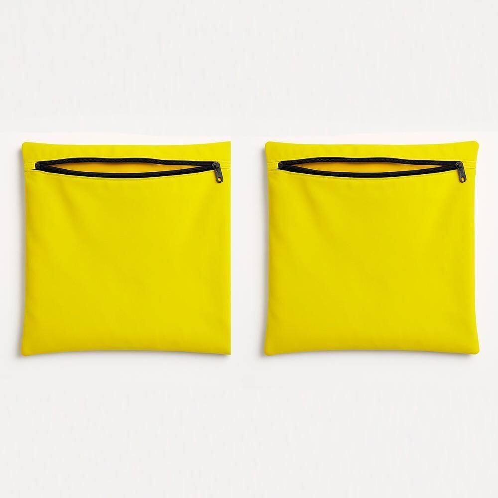 Kit 2 Capas Almofada Decorativa 42cm Em Suede Lisa para Sofá Amarelo