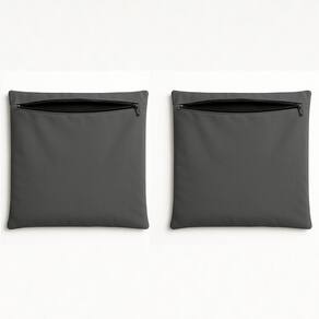 Kit 2 Capas Almofada Decorativa 42cm Em Suede Lisa para Sofá Cinza