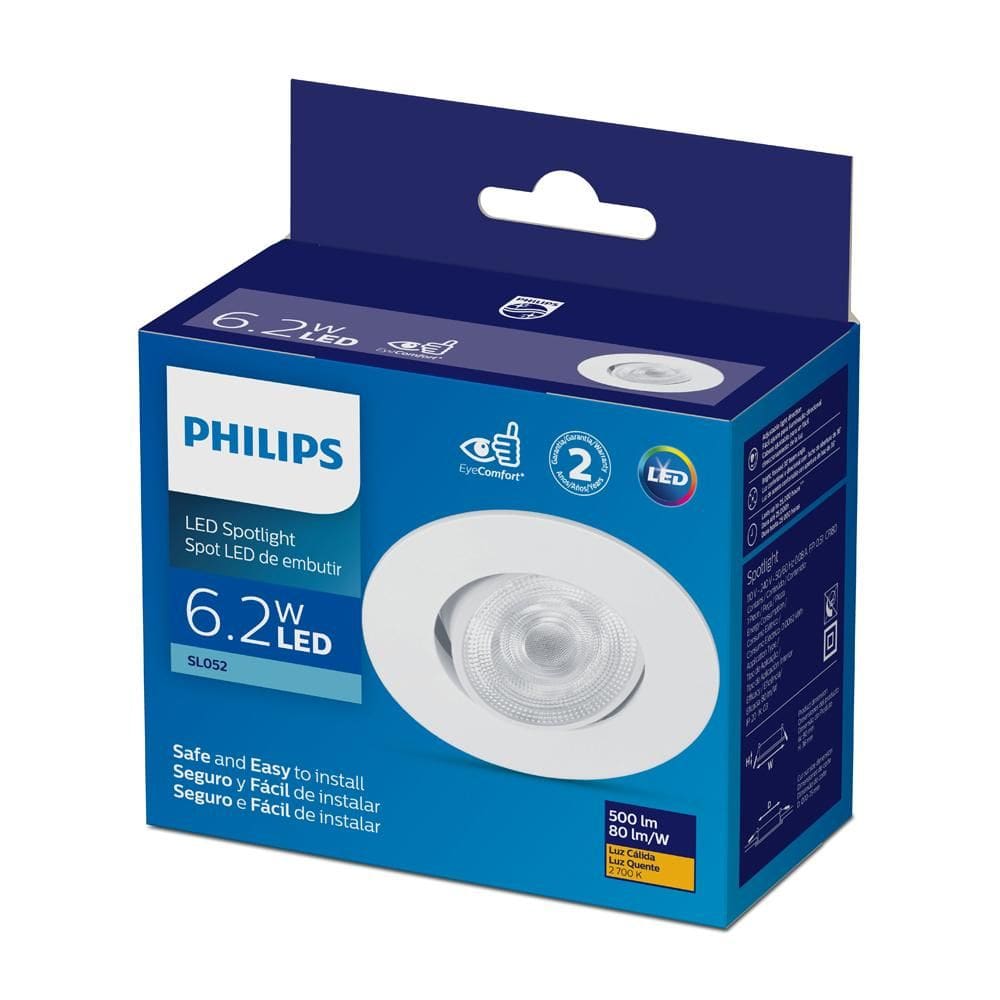Philips Spot Integrado Led EMB redondo 6,2W AM 3000K BV