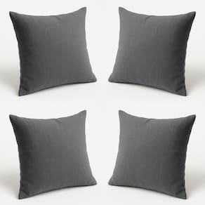 Kit 4 Almofada Decorativa 42cm Em Suede Fofinha Lisa para Sofá Cinza