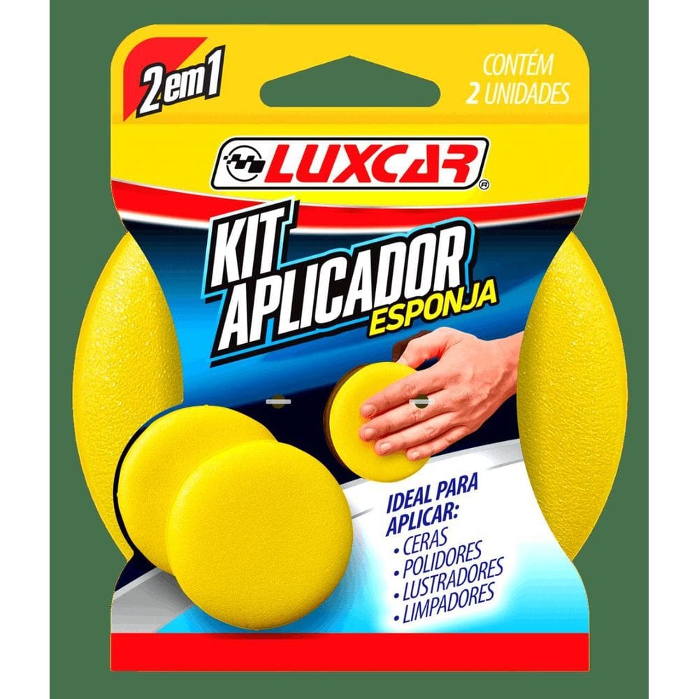 Kit 2 Esponjas Aplicadoras Luxcar Amarelas