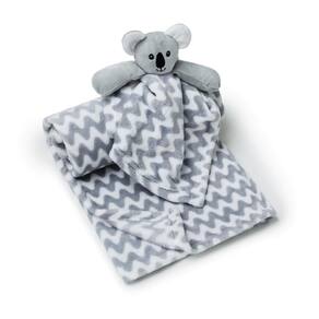 Conjunto Manta Para Bebê E Naninha Loan Coala Cinza +3 Meses