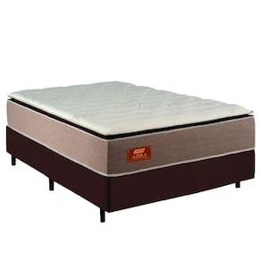 Cama Box Casal Queen Gazin Colchão Com Molas Ensacadas 158x198x72cm Azera Branco/Bege