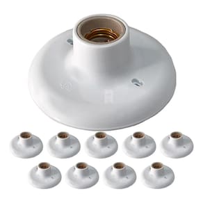 Kit 10 Plafonier Plafon 100W Bocal Branco Soquete E27 Teto