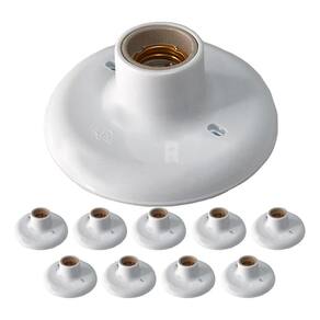 Kit 10 Plafonier Plafon 100W Bocal Branco Soquete E27 Teto