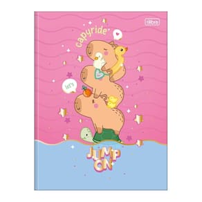 Caderno Brochura Grande Capa Dura Capivara 80 Folhas CapyClub - Tilibra | Papelaria | Fofo | Materia Escolar | Capybara