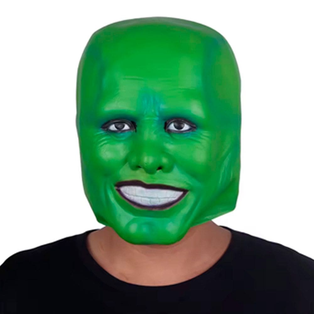 Máscara Verde de Borracha Filme O Maskara Jim Carrey The Mask Comics Filme Cosplay Fantasia Carnaval Halloween