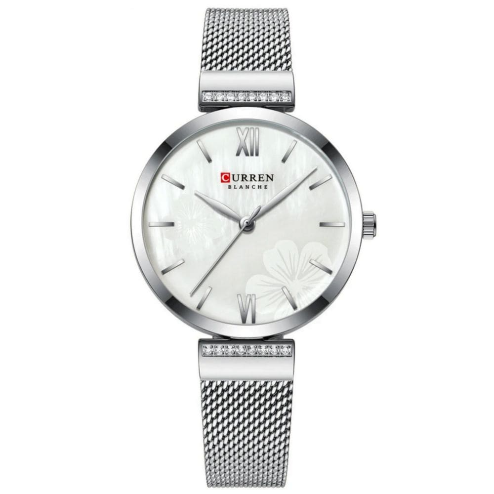 Relógio Minimalista Feminino Quartzo Pulseira em Aço Design Elegante Casual