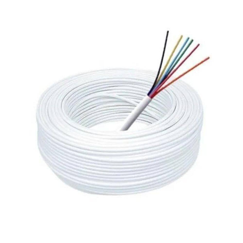 Cabo 6 Vias 6X40 Liga Cobre 100 Metros Branco Telecam