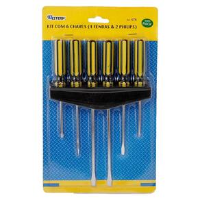 Kit Chaves Fenda/Philips Western 676 - Aço - Preta