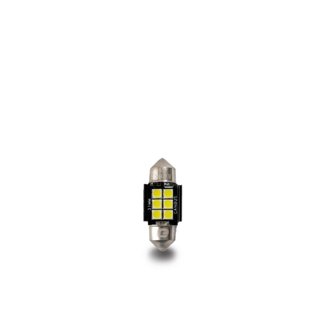 Par Lâmpada Led Interior Carro Canceler Torpedo 6 Leds 31 Mm