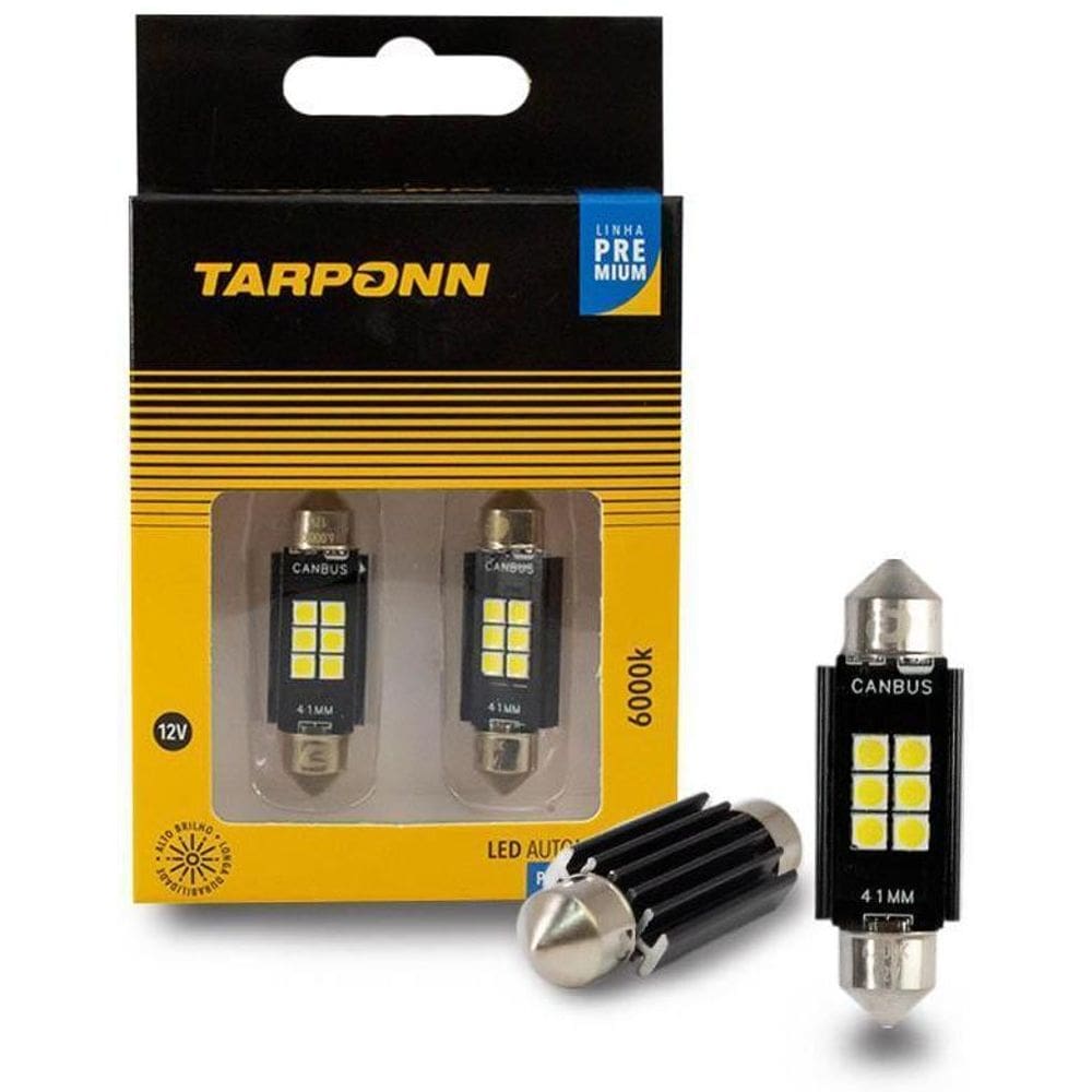 Par Lâmpada Led Interior Carro Canceler Torpedo 6 Leds 41 Mm