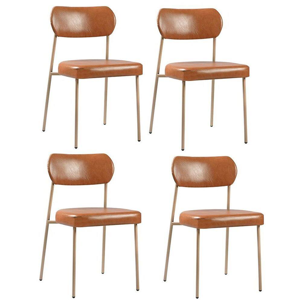 Conjunto 4 Cadeiras para Sala de Jantar Lavinia Marrom/Champanhe