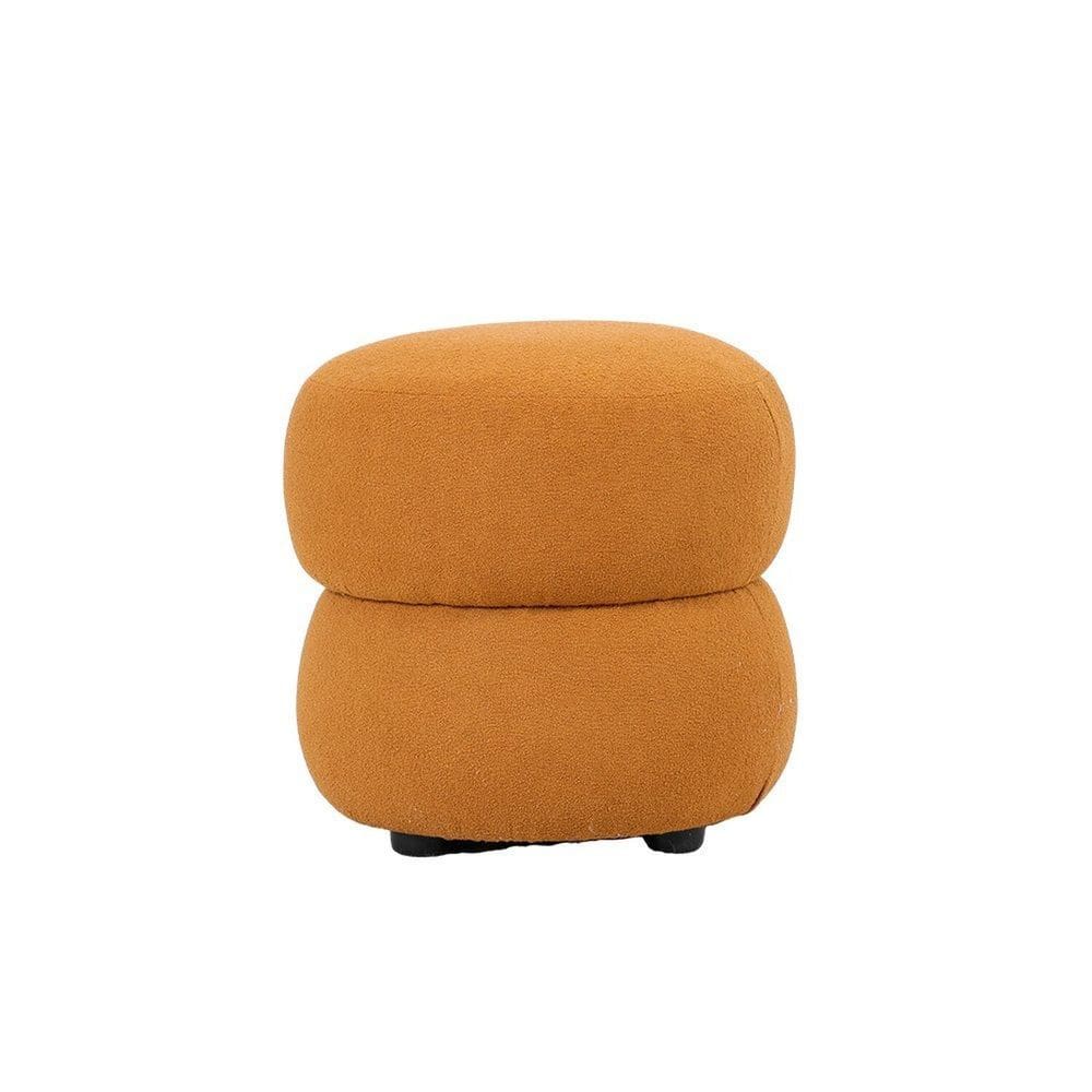 Puff para Sala de Estar Bouclê Respiro Amarelo Ocre