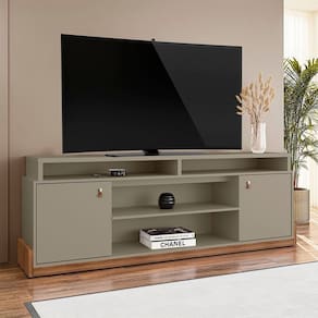 Rack para Tv 75 Polegadas 67,3cm X 188cm Montana Grigio Fosco / Cinamomo Mel