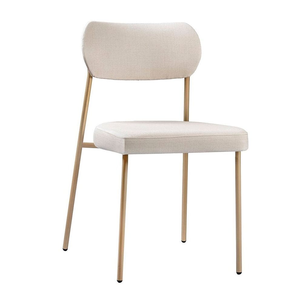 Cadeira para Sala de Jantar Linho Lavinia Bege / Champanhe