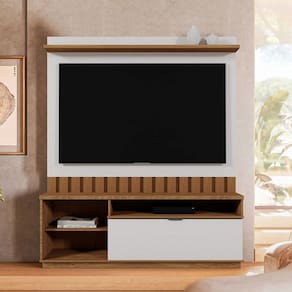Estante para Tv 60 Polegadas Diamantina Amendoa / off white