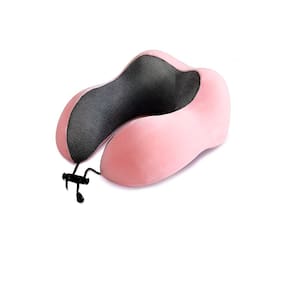 Almofada Viagem Premium Rosa Ajustável p/ Pescoço