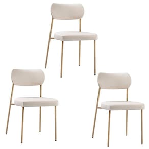 Cadeiras para Sala de Jantar 3 Unidades Lavínia Marrom / Champanhe