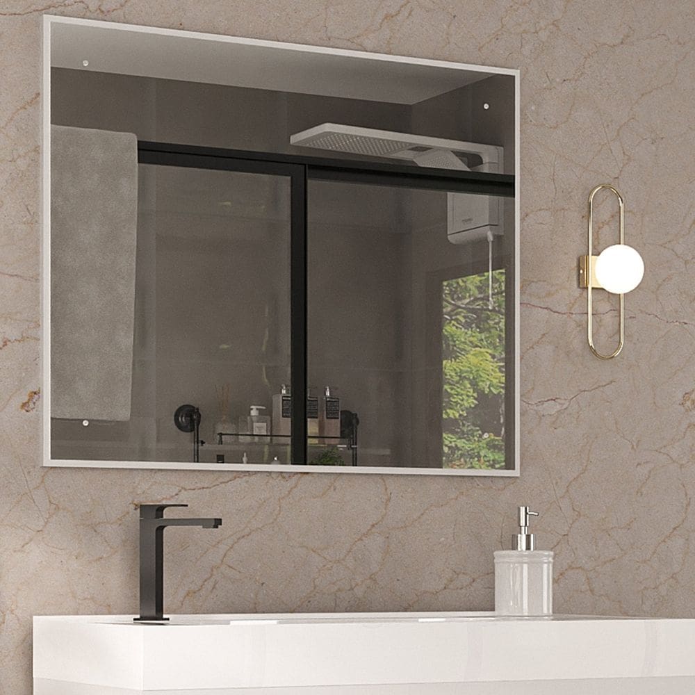Espelheira para Banheiro Retangular 100% Mdf Branco