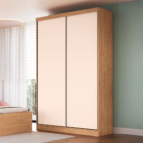 Guarda-roupa Casal 2 Portas Infinity Cedro/ Blush - Pistache