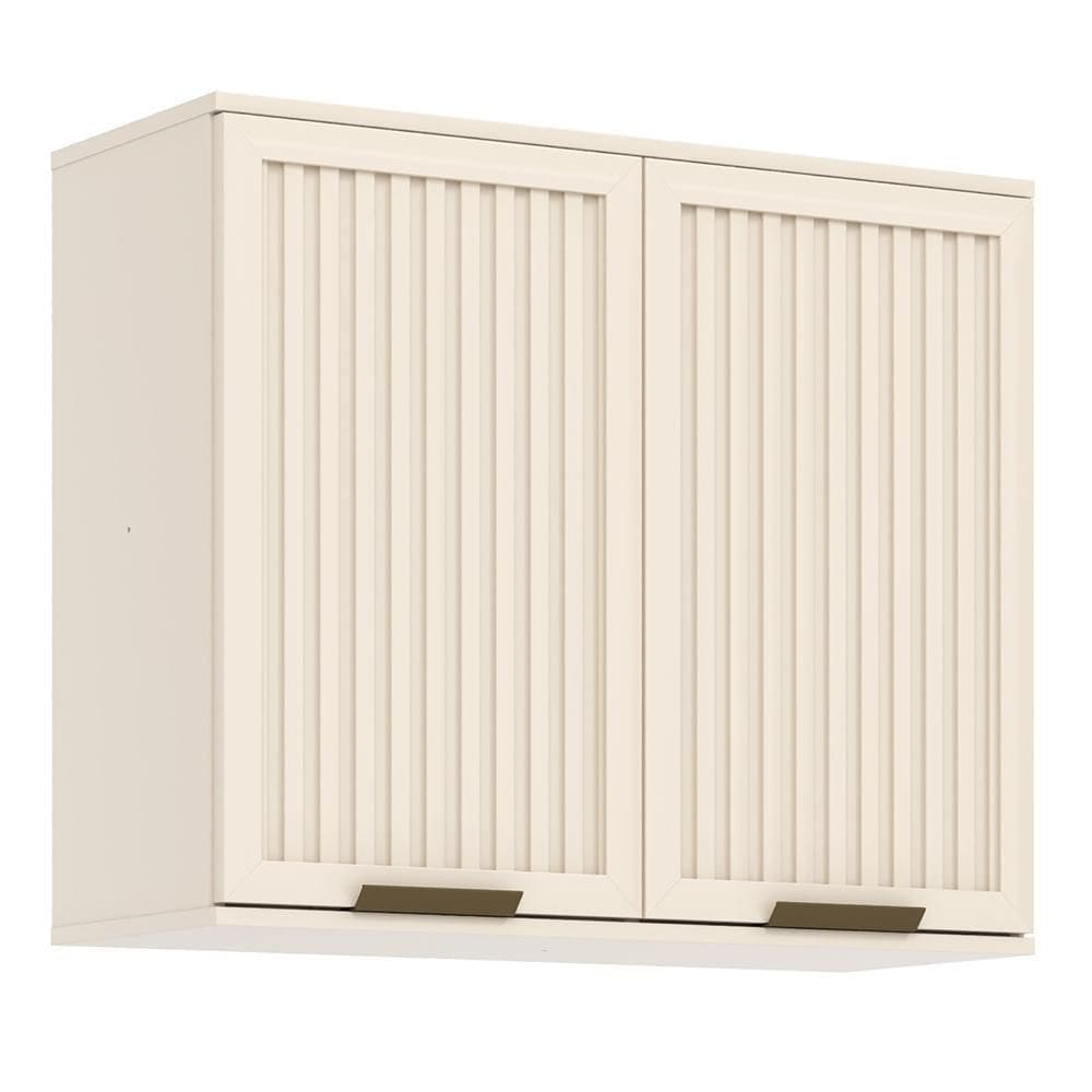 Armário Aéreo Connect 80cm 2 Portas Ripado - Móveis Henn