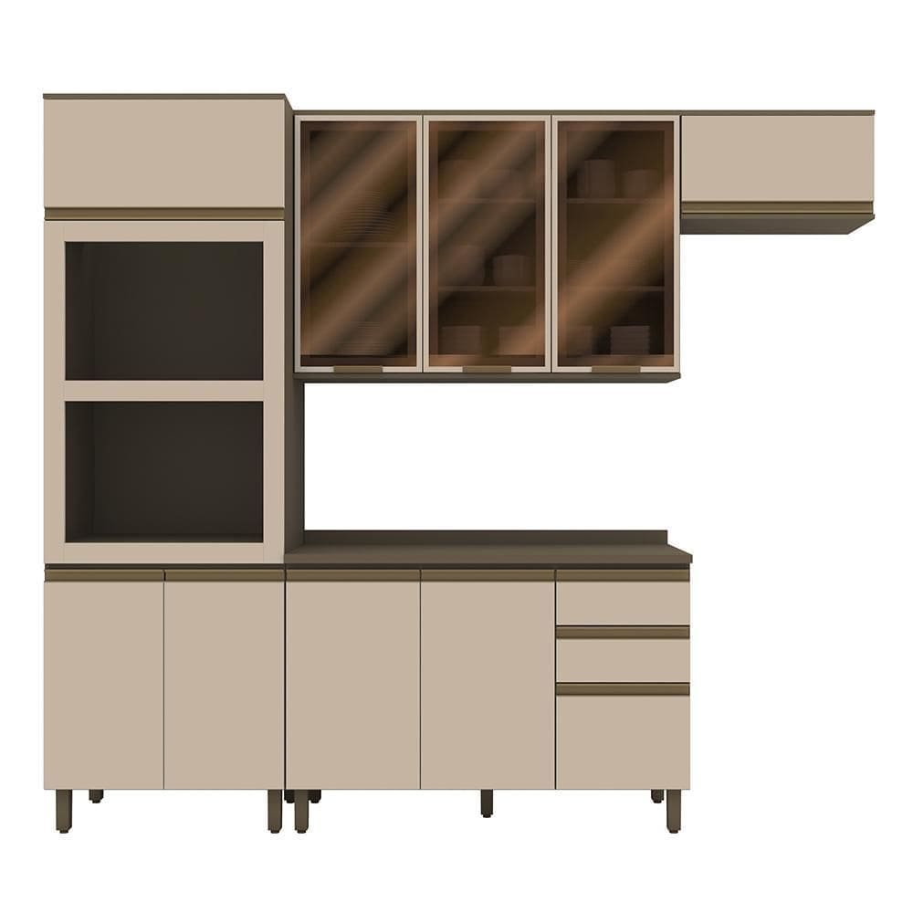 Cozinha Modulada Connect 4 Peças com Torre Quente 2 Fornos - Móveis Henn