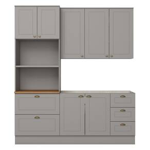 Cozinha Modulada Americana 3 Peças com Balcão 120cm sem Tampo- Móveis Henn