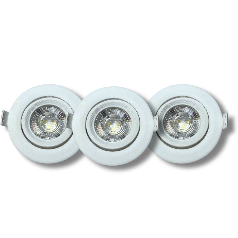 Kit 3 Spot Led Elgin Luminária Mr16 5W 6,500K Direcionável Redondo